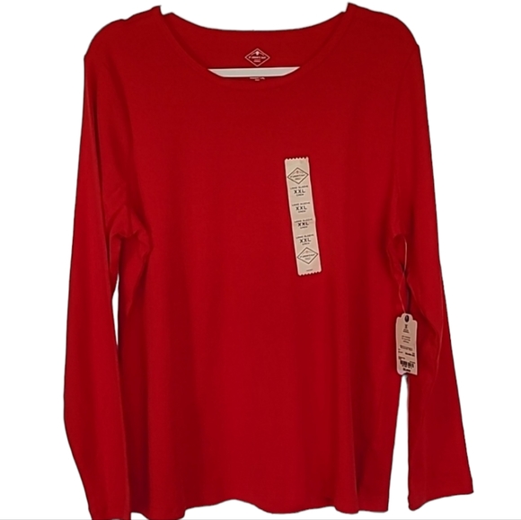 St. John's Bay Tops St Johns Bay Womens Plus Scarlet Red Essential